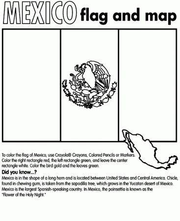 Flag Of Mexico Coloring Page - Coloring Pages for Kids and for Adults