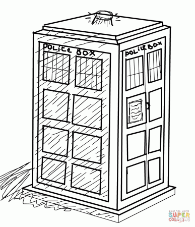 Tardis Coloring Page