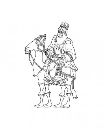 THREE WISE MEN coloring pages - King Melchior