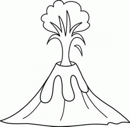 Erupting volcano coloring page
