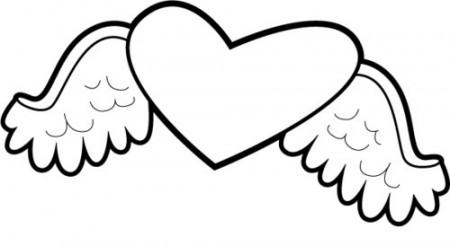 Hearts With Wings Coloring Page