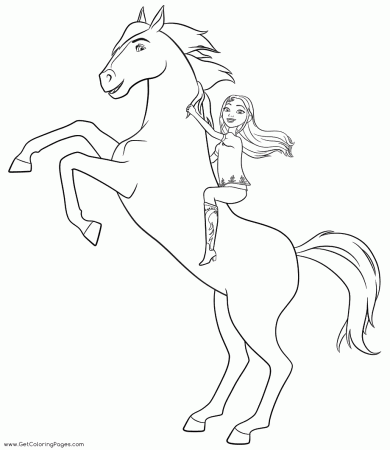 Lucky with Spirit Coloring Pages - Spirit Riding Free Coloring Pages - Coloring  Pages For Kids And Adults