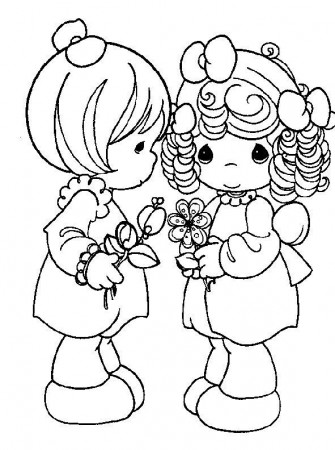 Two girls | Precious moments coloring pages, Coloring pages, Love coloring  pages