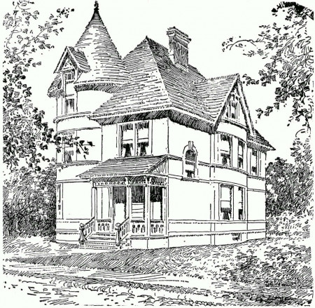 Download Victorian House Drawing - Victorian House Drawing | Wallpapers.com