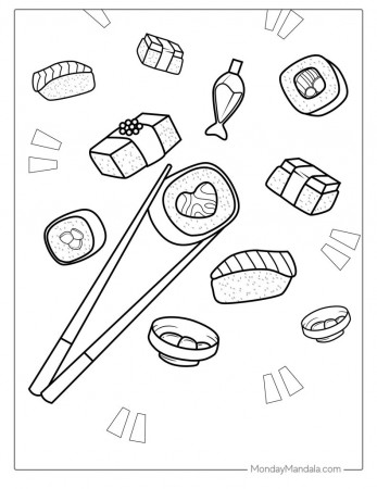 30 Food Coloring Pages (Free PDF Printables)