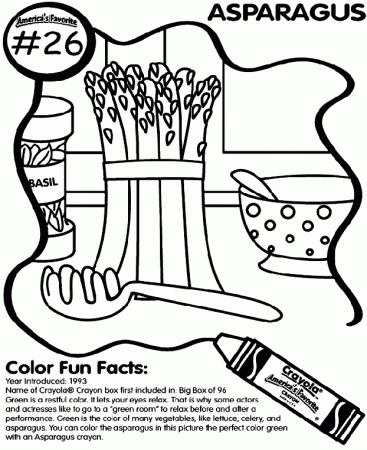 No.26 Asparagus Coloring Page | crayola.com