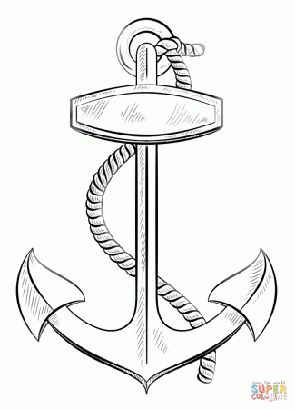 Anchor with Rope coloring page | Free Printable Coloring Pages
