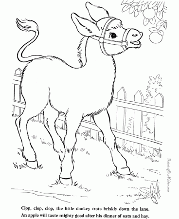 Donkey coloring sheets - Farm Animals 017