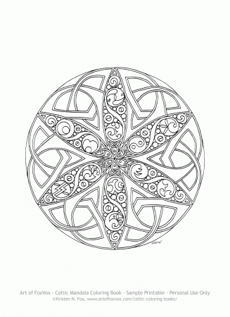 Free Celtic Mandala Coloring Page to Print – Art of FoxVox – Original Celtic  Art, Fine Art, & Photography