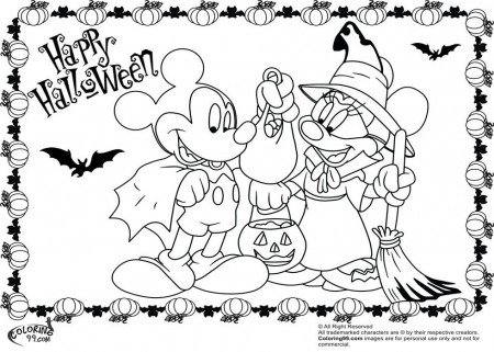 Minnie and Mickey Mouse Coloring Pages for Halloween | Minister ...