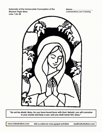 Immaculate Conception Coloring Page Printable - CatholicMom.com ...