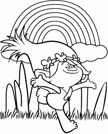 Poppy coloring page Trolls to print