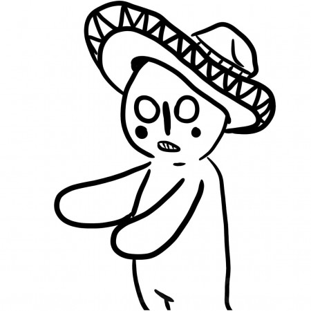 Scp-173 Coloring Pages with Mexican Hat - XColorings.com