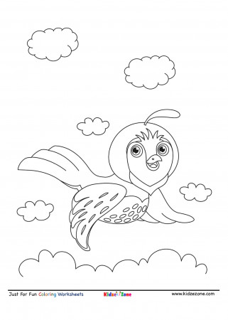 Flying Bird Coloring Page - KidzeZone