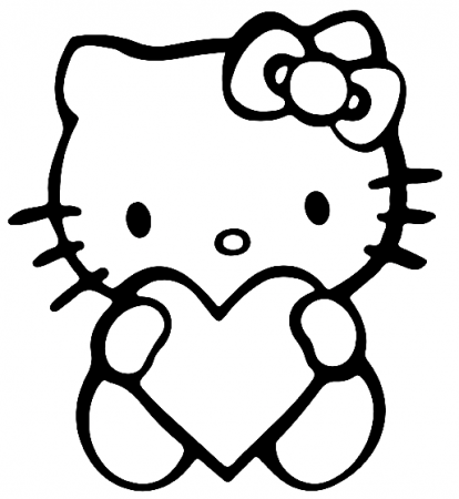 Hello Kitty with Heart Coloring Pages - Hello Kitty Coloring Pages - Coloring  Pages For Kids And Adults