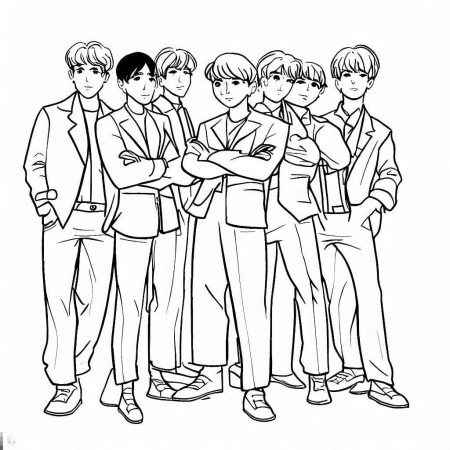 BTS coloring pages - ColoringLib