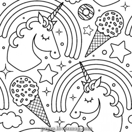Unicorn Mermaid Coloring Pages - Scenery Mountains
