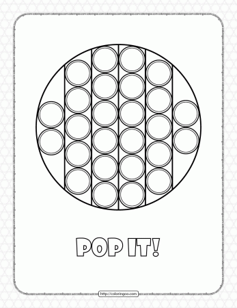 Circle Shaped Pop It Coloring Pages