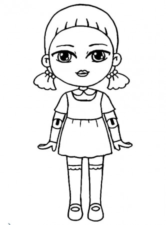 Doll in Squid Game Coloring Page - Free Printable Coloring Pages for Kids