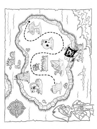 Treasure map Coloring Page | 1001coloring.com