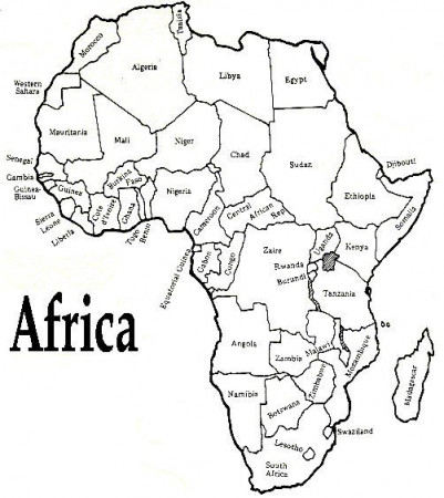 printable african map with countries labled | Free Printable Maps:  Printable Africa Map | Africa map, African countries map, African map