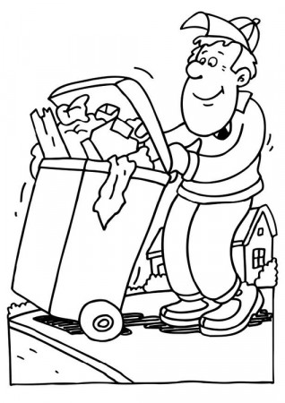 Coloring Page garbage collector - free printable coloring pages - Img 14389