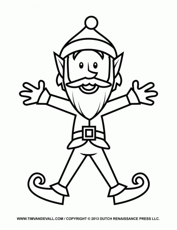 Santa Elves Coloring Pages Printable - Coloring Page