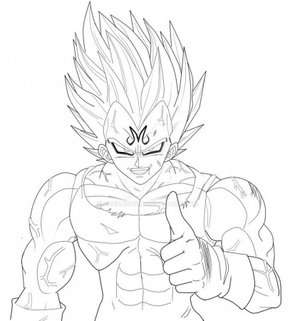 Fanart by me Line Art Super Majin Vegeta | Desenho de anime ...