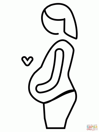 Pregnant Woman Emoji coloring page | Free Printable Coloring Pages