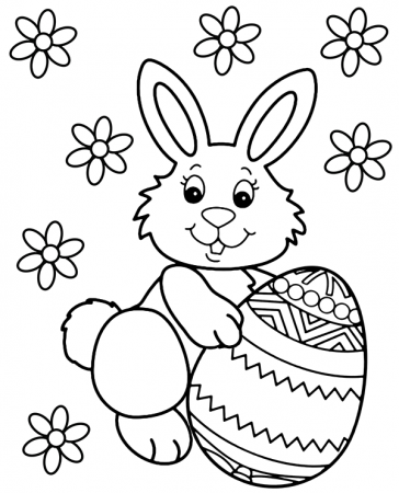 Printable coloring page Easter bunny