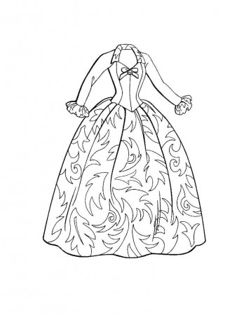 Online coloring pages Coloring page Ball gown Dresses, Download print coloring  page.