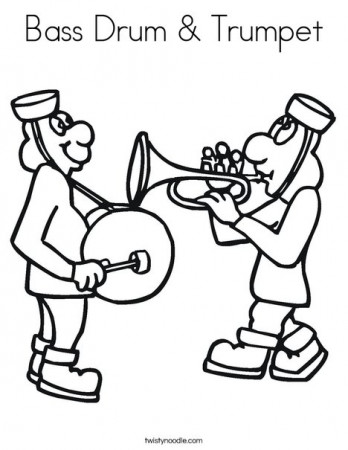 Bass Drum & Trumpet Coloring Page - Twisty Noodle