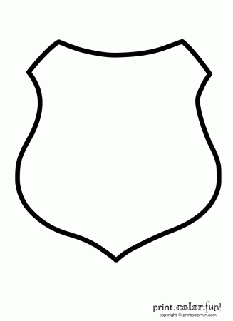 Police shield coloring page - Print. Color. Fun! | Police party ...