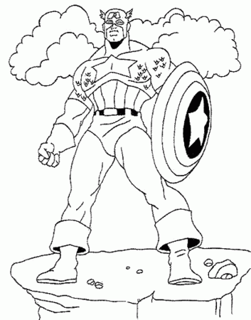 Super Hero Captain America Coloring Pages For Kids | Super Heroes ...