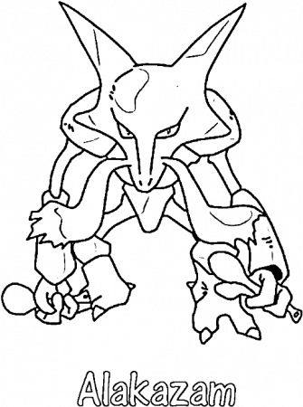 Download Arcanine Coloring Pages - Alakazam Pokemon - Full Size PNG Image -  PNGkit