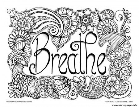 Print breathe adult anti stress jennifer 3 coloring pages ...