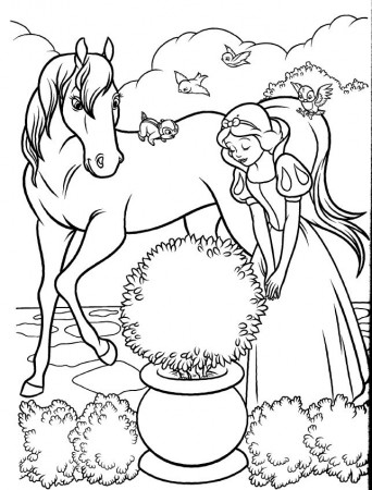 Princess and Her Horse Coloring Pages (Page 3) - Line.17QQ.com