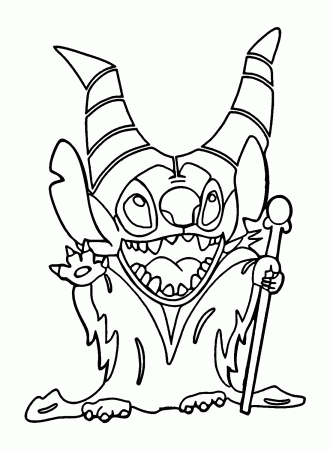 Halloween Maleficent Stitch Coloring ...