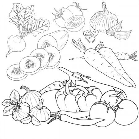 Vegetables Coloring Pages - Free Printables