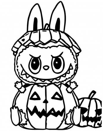 Halloween Labubu coloring page ...