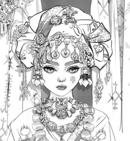 Berber Princess, coloring page ...