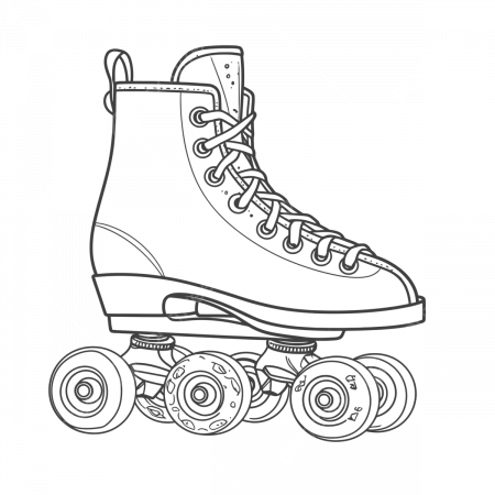 Coloring Page Of A Roller Skate Outline ...