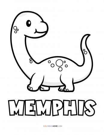 Memphis dinosaur coloring page