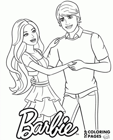 Barbie and Ken coloring page sheet