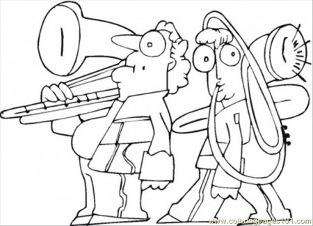 Family Is Playing On Trombone Coloring Page for Kids - Free Instruments  Printable Coloring Pages Online for Kids - ColoringPages101.com | Coloring  Pages for Kids