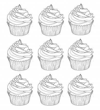 Cup Cake - Coloring Pages for adults : coloring-cupcakes-warhol