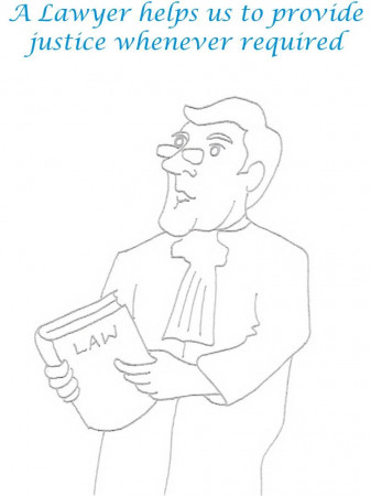 Lawyer printable coloring page for kids