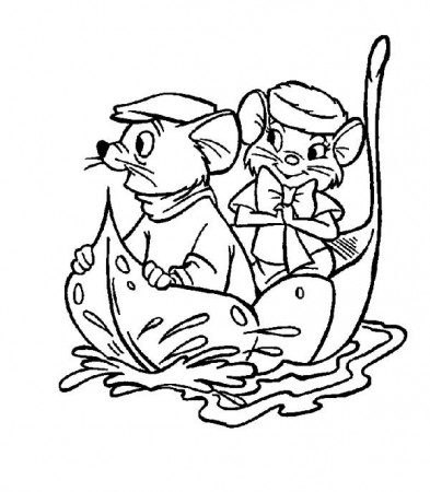 The Rescuers, : The Rescuers Miss Bianca and Bernard Sail with a Leaf Coloring  Pages | Leaf coloring page, Disney coloring pages, Coloring pages