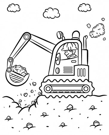 Printable coloring picture excavator - Topcoloringpages.net