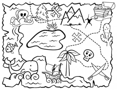 21 Pirate Treasure Map Coloring Pages Pirate Printable Book - Etsy